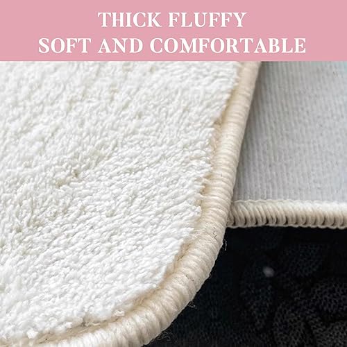 Miniatura 6 de Tapete de baño pequeño ovalado blanco, 16 x 24 pulgadas, suave, absorbente de agua, alfombras de baño de microfibra de estilo simple, tapete de baño