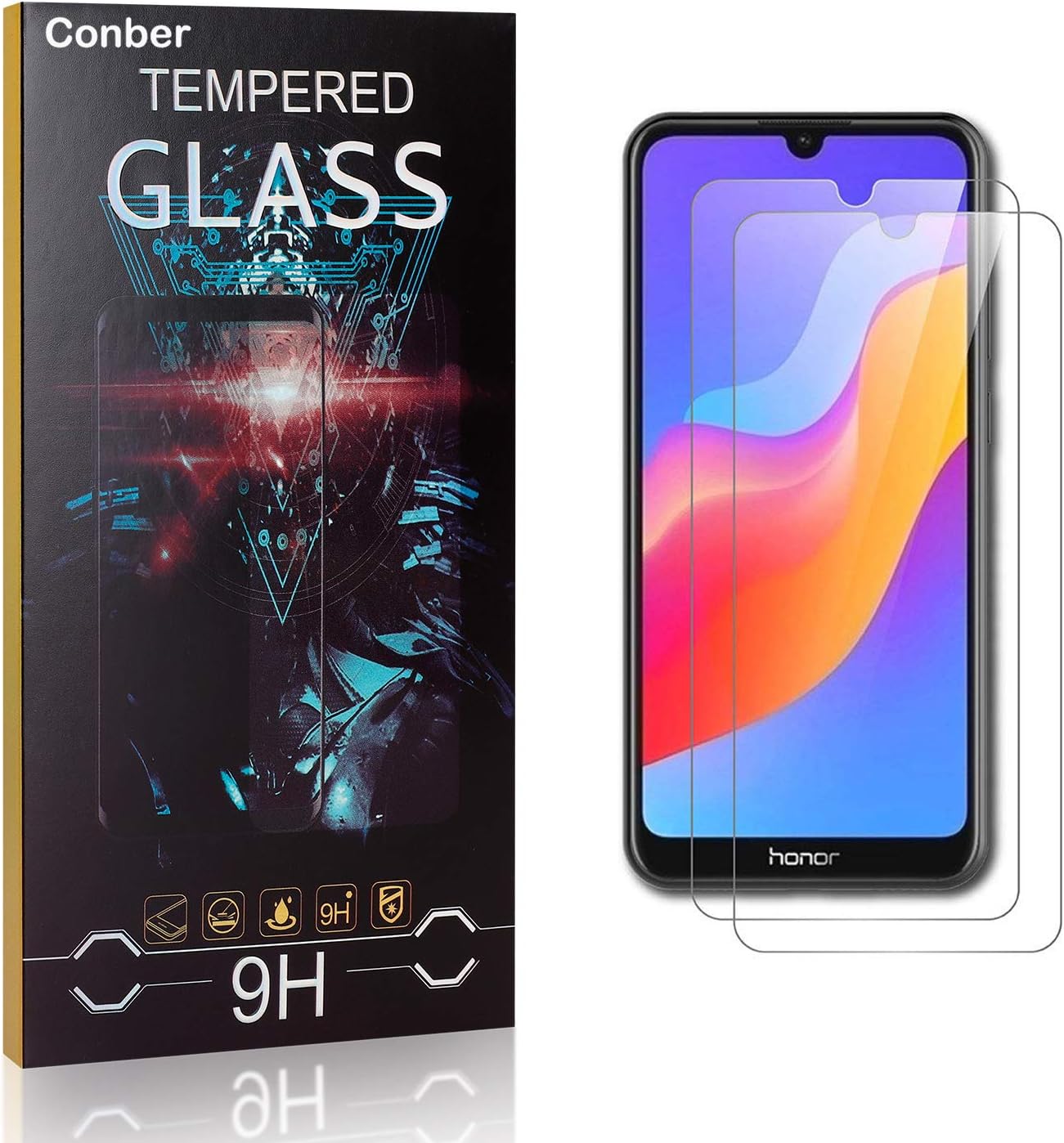 Conber Screen Protector for Huawei Honor 7S, (4 Pack) 9H Tempered Glass Film Screen Protector for Huawei Honor 7S [Shatterproof][Scratch-Resistant]