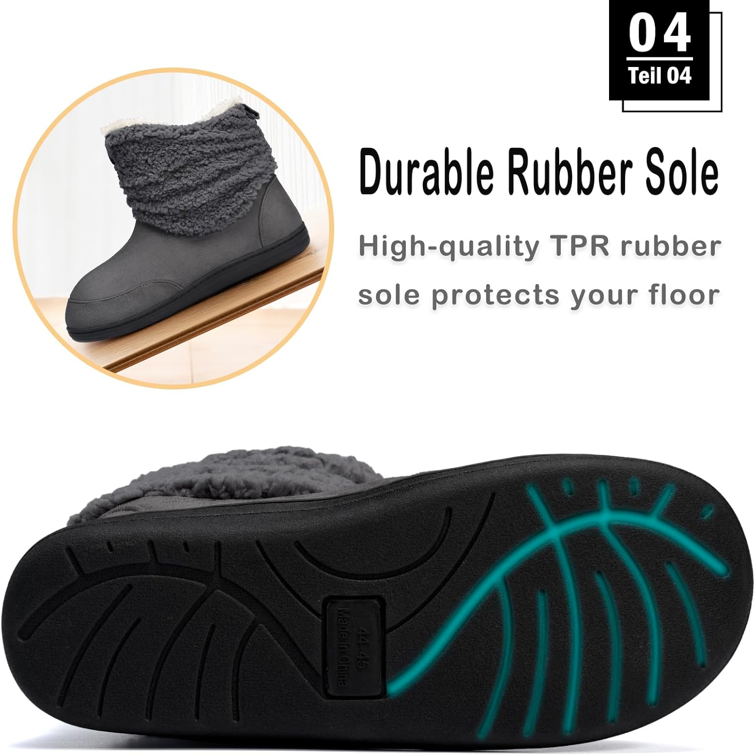 Men Women Slipper Boots Winter Indoor Outdoor Bootie Slippers Plush Fleece Memory Foam House Shoes - Image 5