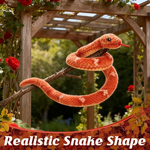 Miniatura 6 de Peluche de serpiente, animal de serpiente de peluche, serpientes de juguete pequeñas de 27 pulgadas para niños, serpiente de peluche gigante