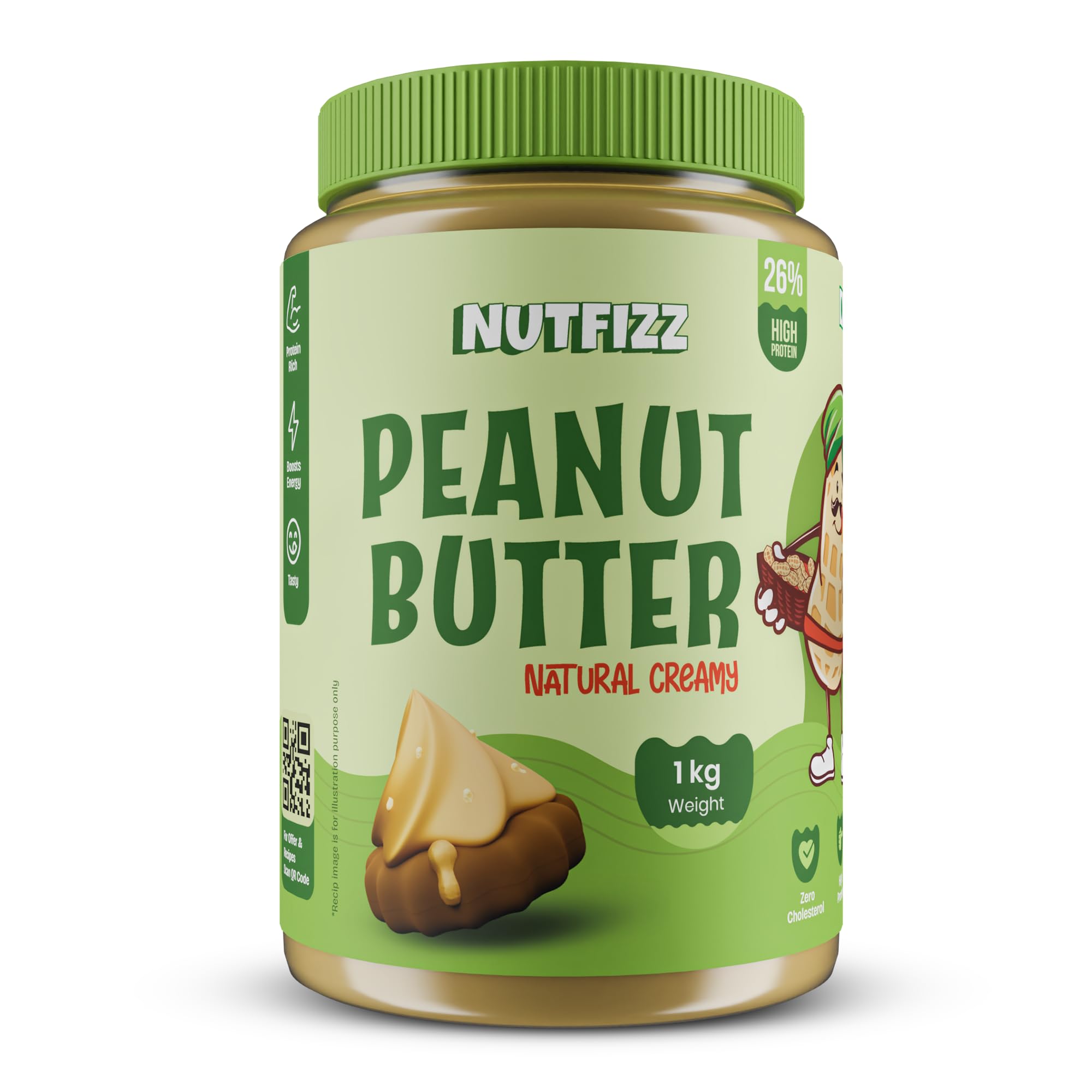 NUTFIZZ All Natural Unsweetened Peanut Butter Creamy 1kg | 100% Pure Roasted Peanuts | 26g Protein | No Added Suger & Salt | Healthy Nut Butter Spread | Vegan | Zero Cholesterol & Zero Trans Fat | Gluten Free | Creamy Peanut Butter (B0D77SFNTV) Amazon Price History, Amazon Price Tracker