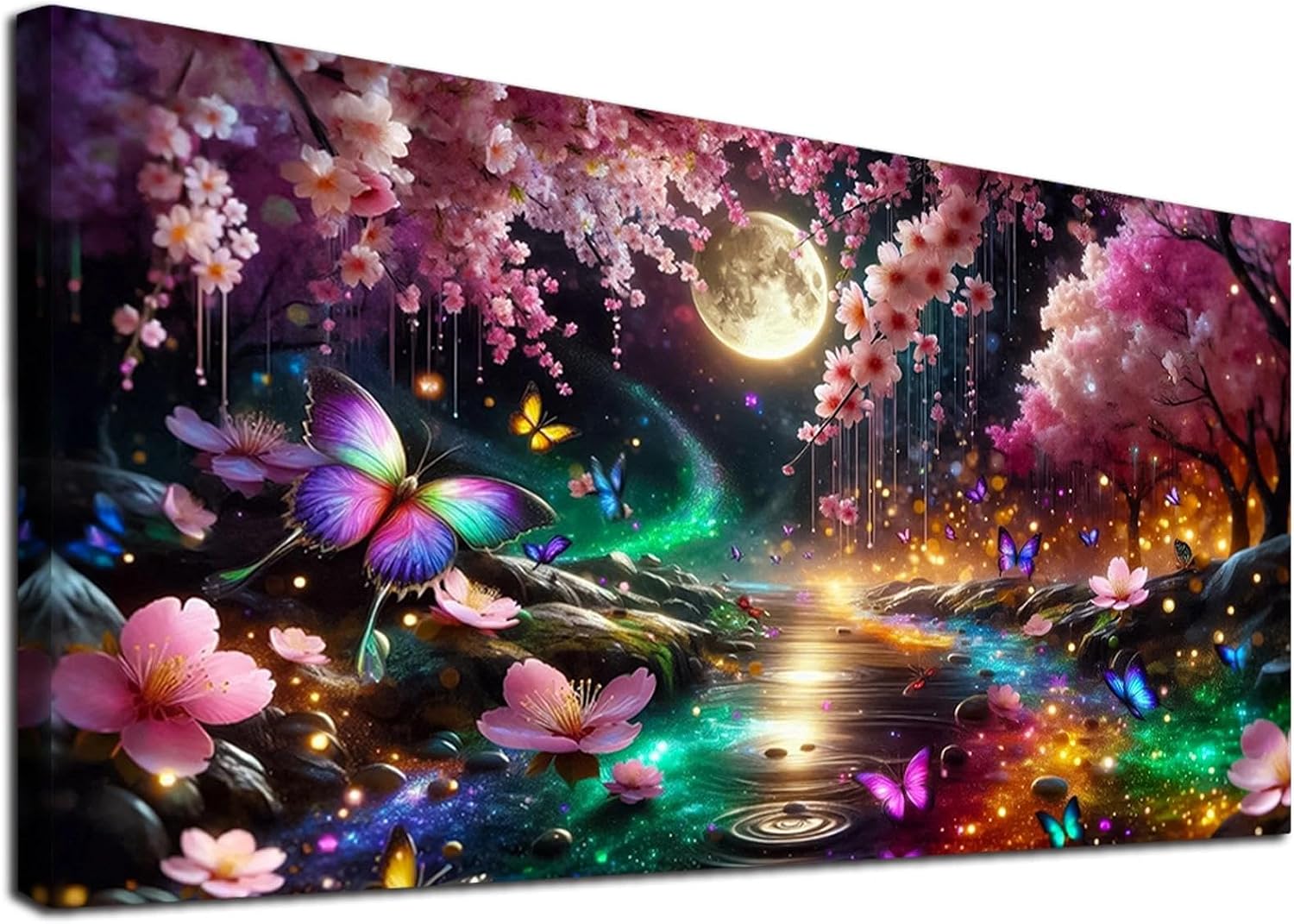 JATOK Diamond Painting Kit for Adults, Cherry Blossom Garden, 27.5 x 15.7 in
