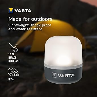VARTA Camping Lantern, Dynamo Lantern L10RH, Compact LED Lantern, IP54 [Energy Class A]