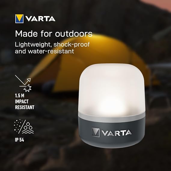 VARTA Camping Lantern, Dynamo Lantern L10RH, Compact LED Lantern, IP54 [Energy Class A]