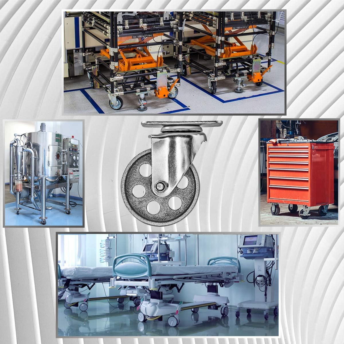 Best Cyber Monday 🔥 4 All Steel Swivel Plate Caster Wheels Heavy Duty High-Gauge Steel Gray (3 Plate) Holiday Deals 🛒 4 All Steel Swivel Plate Caster Wheels Heavy Duty High-Gauge Steel Gray (3 Plate)