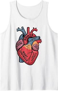 Anatomical Heart Cardiology Medical Cardiac Nurse Tank Top