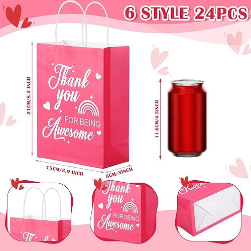 Miniatura 2 de Qeeenar 24 bolsas de regalo de Navidad con asas de agradecimiento para empleados, bolsas de regalo de Navidad con asas, bolsas de regalo para