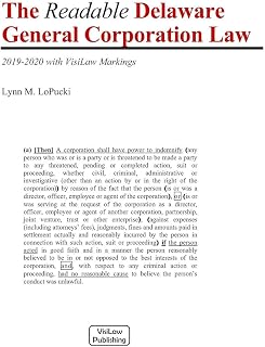 The Readable Delaware General Corporation Law: 2019-2020 with VisiLaw Markings