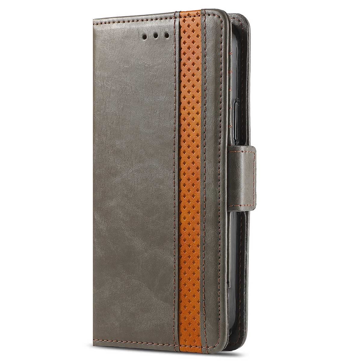 MOJIA Cover per Xiaomi Poco X6 PRO 5G, PU Custodia Antiurto Resistente ai Graffi, Custodia Flip Portafoglio per Telefono con Supporto e Slot per Schede. Grigio