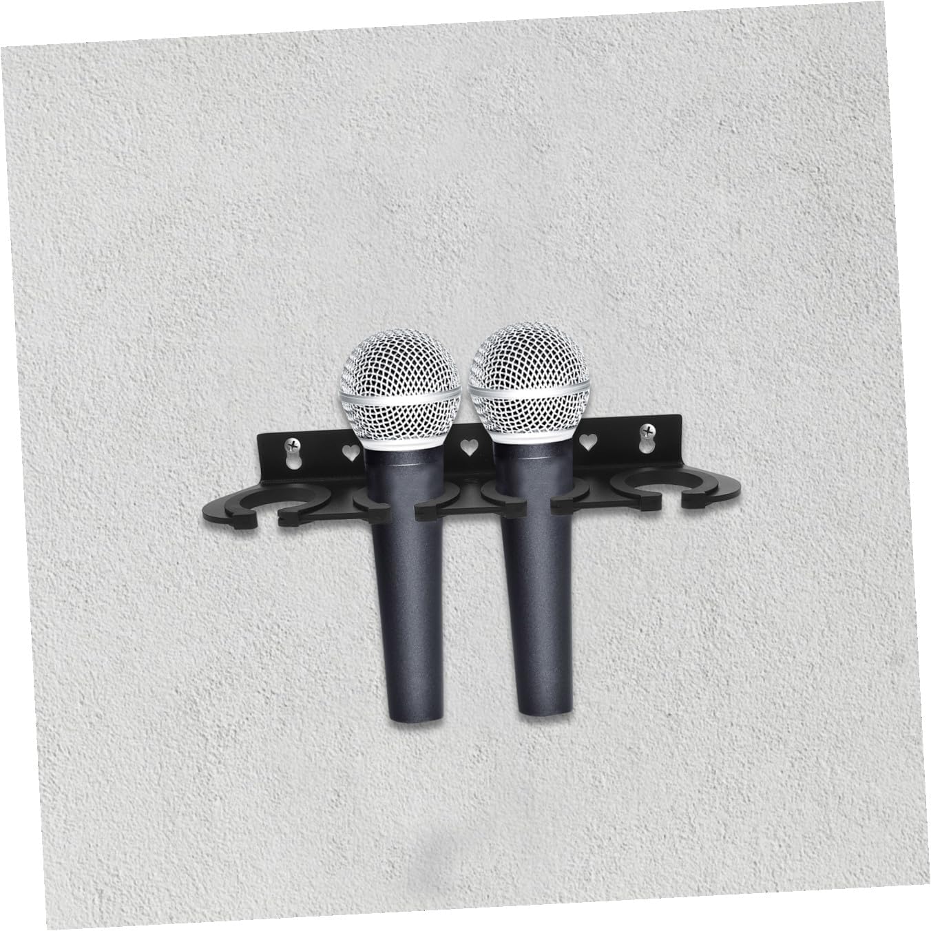 ERINGOGO Mic Wall Mount Bracket - Secure Wall Mounted Microphone Storage - Microphone Holder for Studio Home Party - for Wired Wireless Mic Organization Four Holes