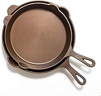 Vista 3 de Lancaster Cast Iron Sartén ligera de hierro fundido, sartén pre-sazonada de 10.5 pulgadas, fabricada en Estados Unidos