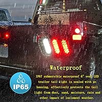 Vista 5 de NPAUTO 4 luces LED ovaladas de 6 pulgadas, 24 luces LED blancas de respaldo reverso, impermeable, parada de remolque, luz trasera para caravanas