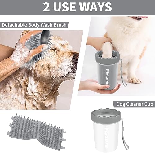 Miniatura 7 de Limpiador profesional 7 en 1 de patas de perro para perros y gatos, incluye 1 lavadora de patas portátil, 1 cepillo de baño, 2 cepillos de dientes