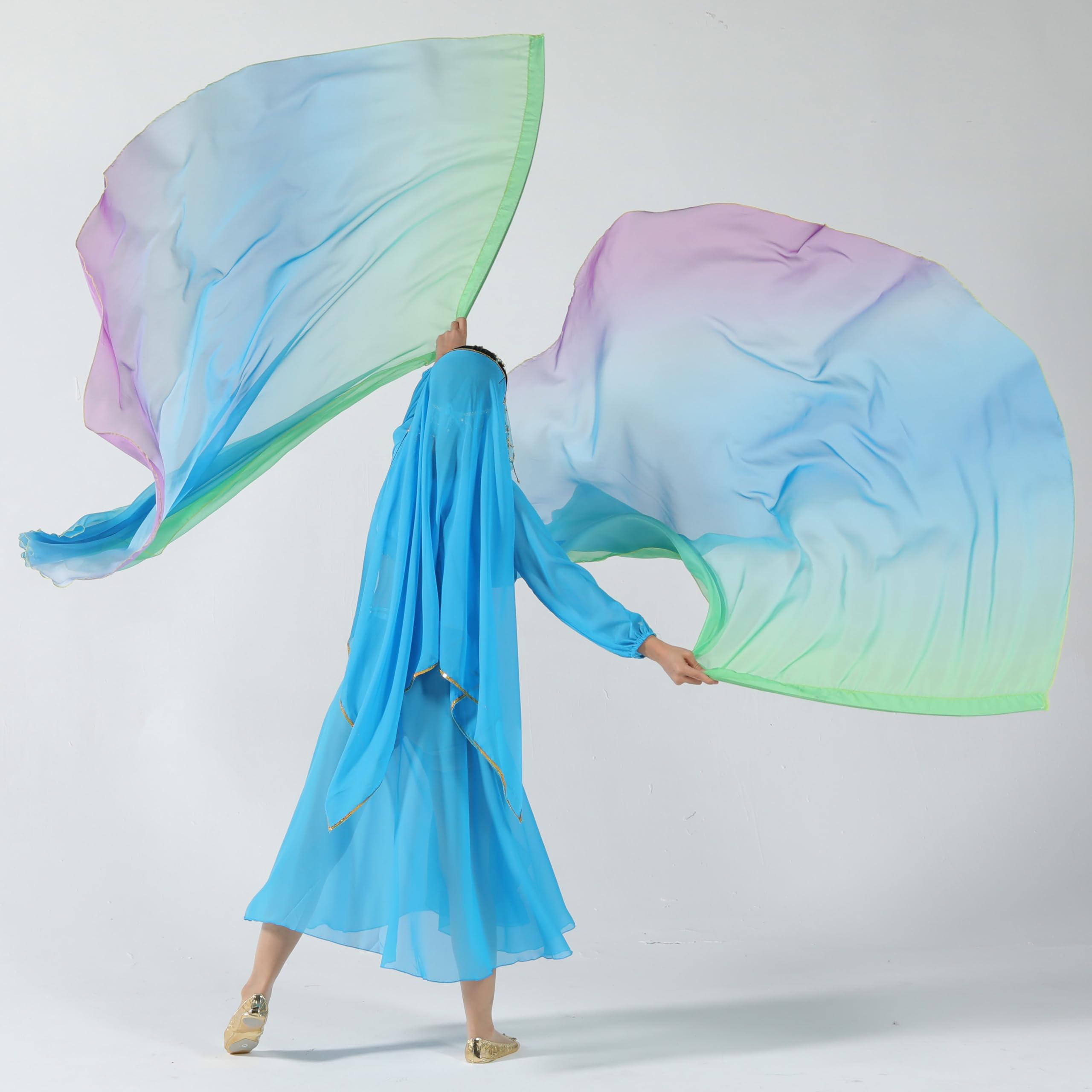 Baisdan Drapeaux De Culte Extra Larges De 190,5 X 139,7 Cm Avec Tige Flexible, Ailes D'ange En Demi-cercle Pour Danse, église (tige Flexible Télescopique Argentée