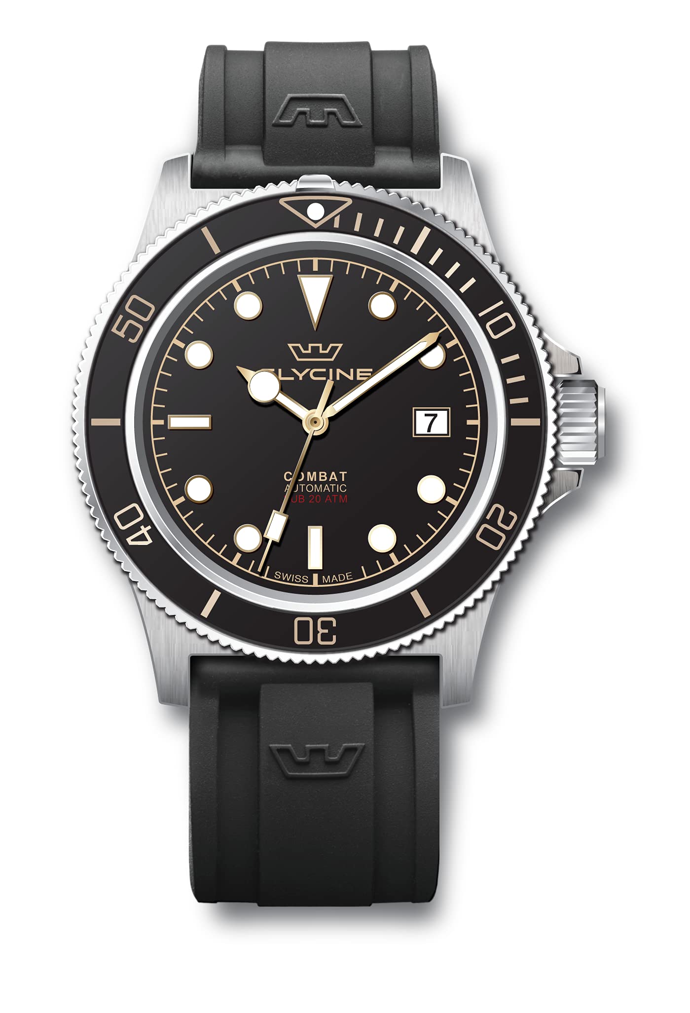 Glycine Combat Sub Sport 42 Men 42 Stainless Steel Black GL224 Automatic