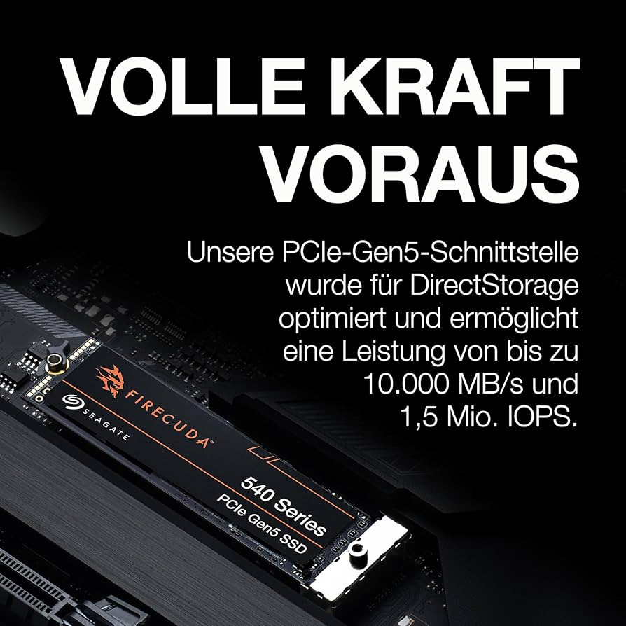Seagate FireCuda 540 NVMe SSD 2TB, PC Gaming interne Solid