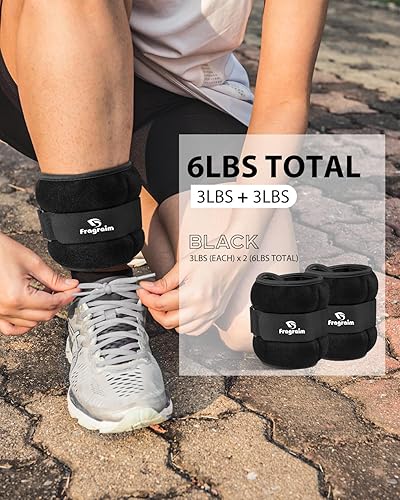 Miniatura 4 de Pesas de tobillo, 12346810 libras, 1 par de pesas de muñeca y pierna para mujeres, niños y hombres, cómodas y suaves, perfectas para bailar, correr,