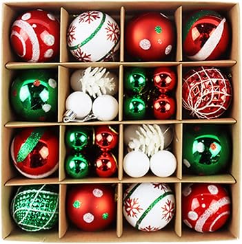 Christmas Hanging Balls Ornaments Set - Multicolor Plastic Balls for Tree Decoration, Holiday & New Year