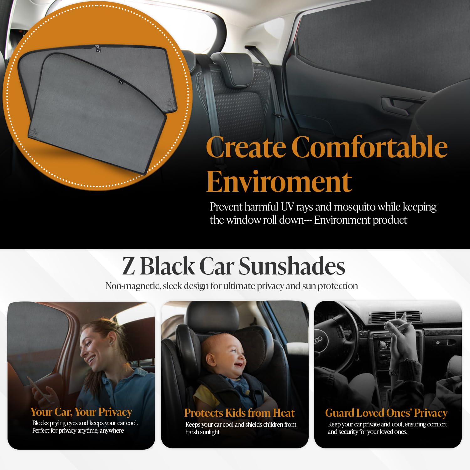 Autofact Car Sunshades for Toyota Innova Crysta (2016 to 2024), UV Protection, Useful Car Accessories, Custom fit Sun Shades for Side Windows, Set of 6 4