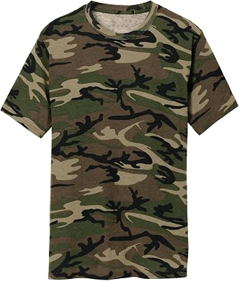 JustBlanks Mens Camouflage Tee Shirts - 100% Cotton Short-Sleeve T- Shirt - Military Camo Crewneck Shirt for Men