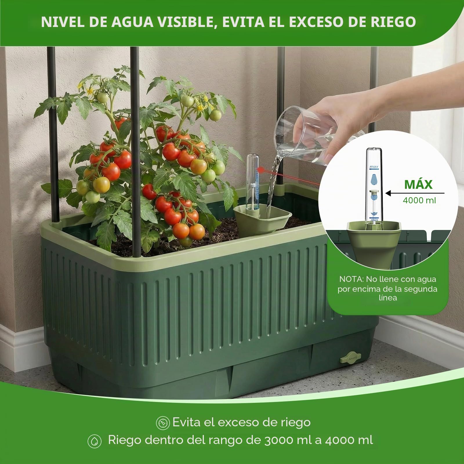 MQUPIN Paquete de jardín elevadas,Cama de jardín elevada con Enrejado para trepar Vegetales y Plantas, macetas de riego automático al Aire Libre, Soporte Ajustable para Vid (1)
