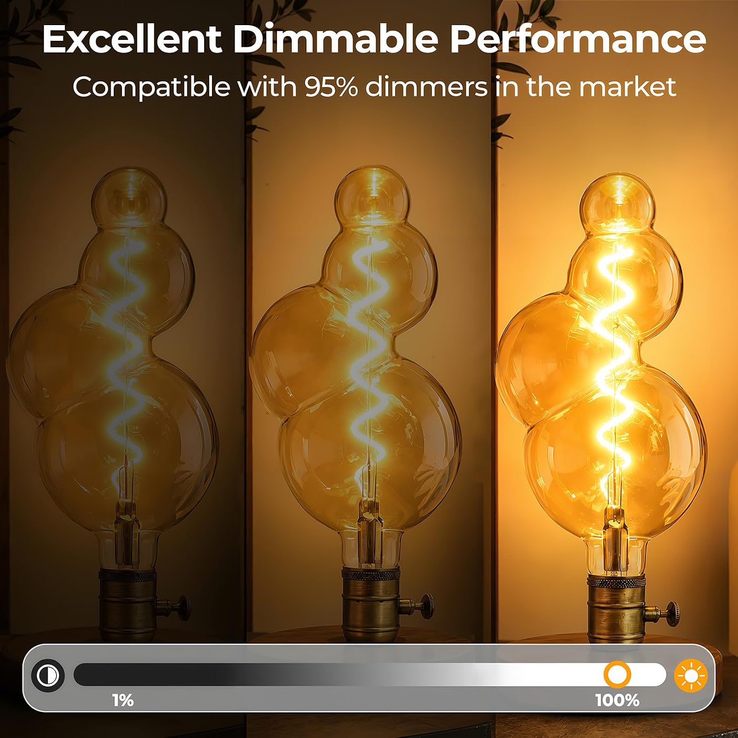 Gourd Shape Decorative LED Bulb E26 Dimmable,Vintage Light Bulb image 3