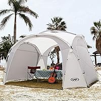 Vista 3 de UNP Easy Beach - Tienda de campaña desplegable UPF50+ con pared lateral, clavijas de tierra y postes de estabilidad, refugio solar resistente a