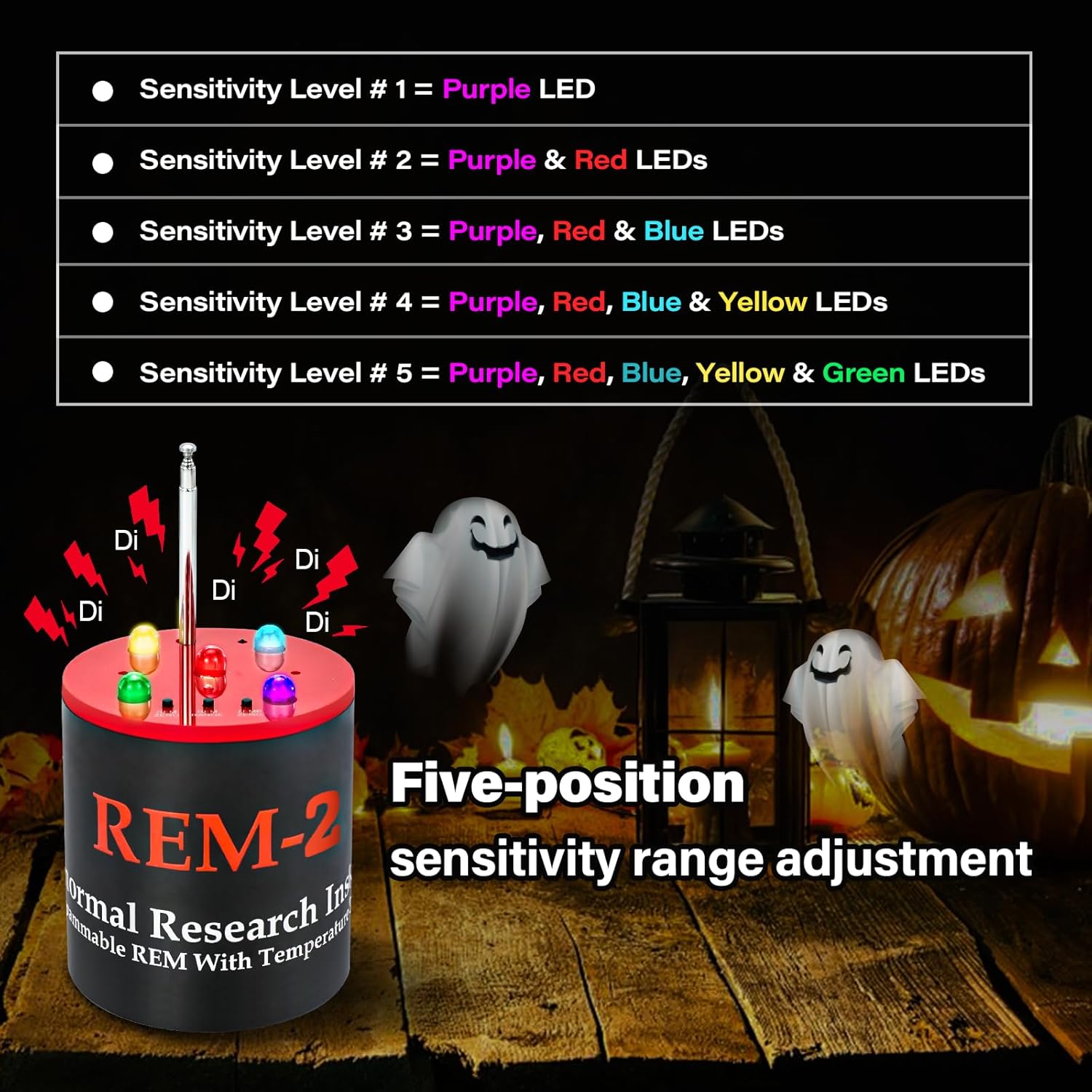 EMF+ATDD Ghost Hunting Equipment, Paranormal Surveillance - Professional EMF & Temperature Detector, 40% More Sensitive Antenna, 5-Level Adjustable, Auto Calibration (Upgraded Version)