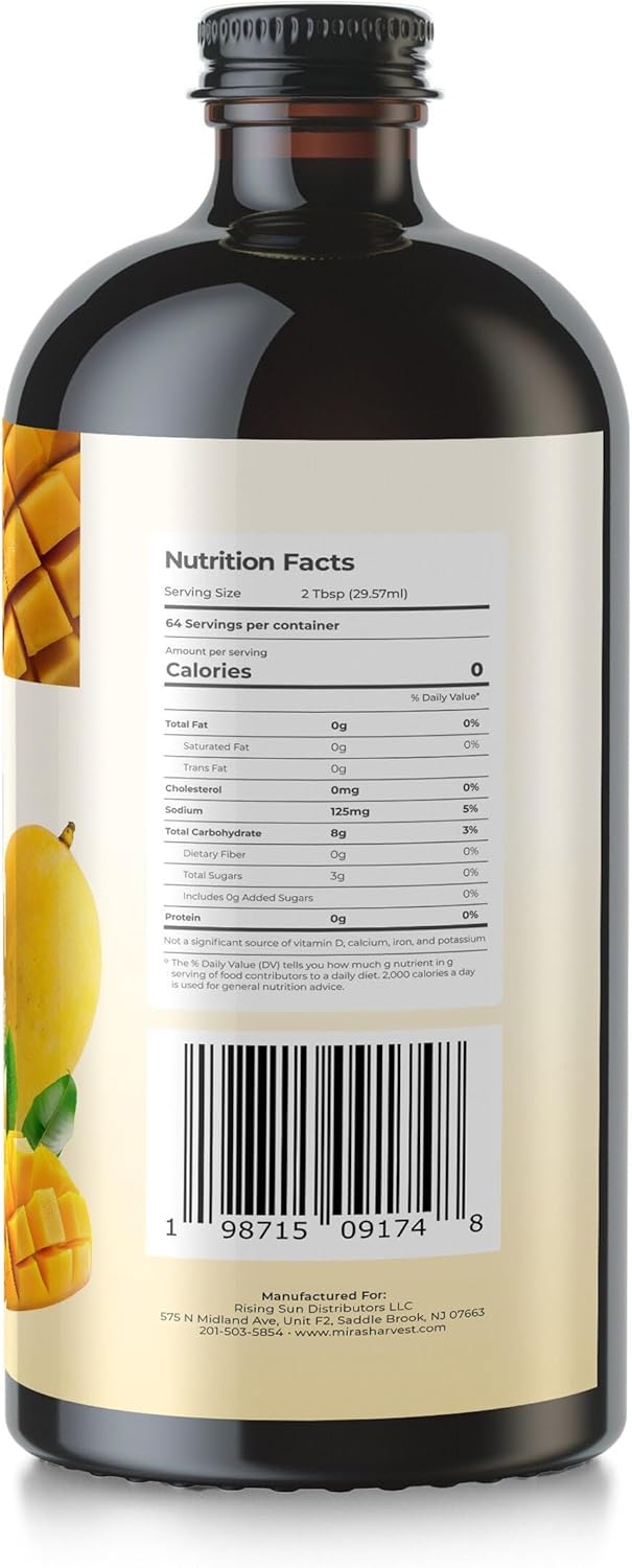 Mira's Harvest Soursop Bitters Liquid Mango Flavor, Premium Grade For Immune Boost, with Irish Moss, Burdock Root, African Mango 16oz