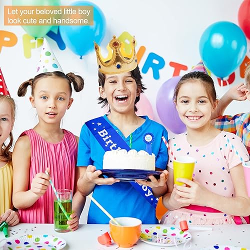 Miniatura 3 de Juego de fiesta de cumpleaños, corona de rey, banda, decoraciones, accesorios de fotos para niños