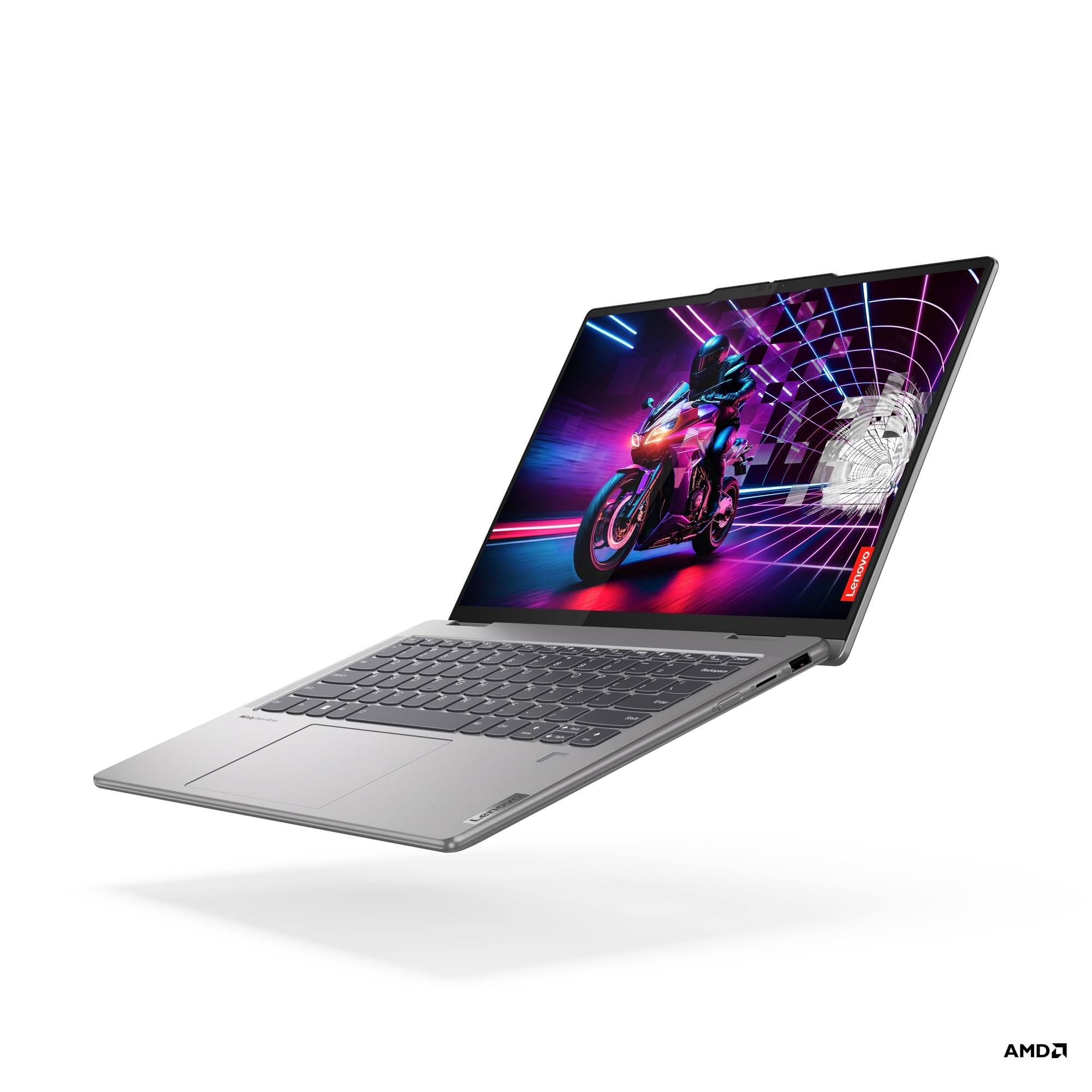 Lenovo Yoga 7 2-en-1 14AHP9 - Ordinateur Portable AI 14'' WUXGA OLED (AMD Ryzen 5 8640HS, RAM 16Go, SSD 512Go, AMD Radeon 760M Graphics, Windows 11 Home) Clavier rétroéclairé AZERTY Français - Gris