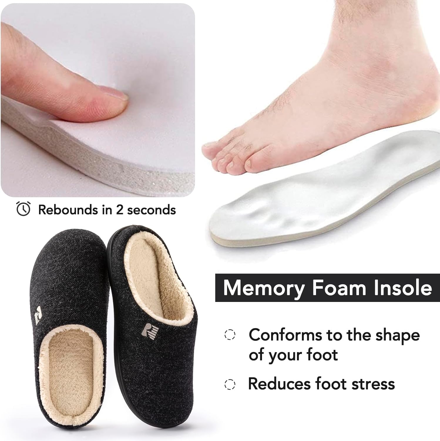 RockDove Men's Sherpa Lined Memory Foam Clog Slipper - Image 5
