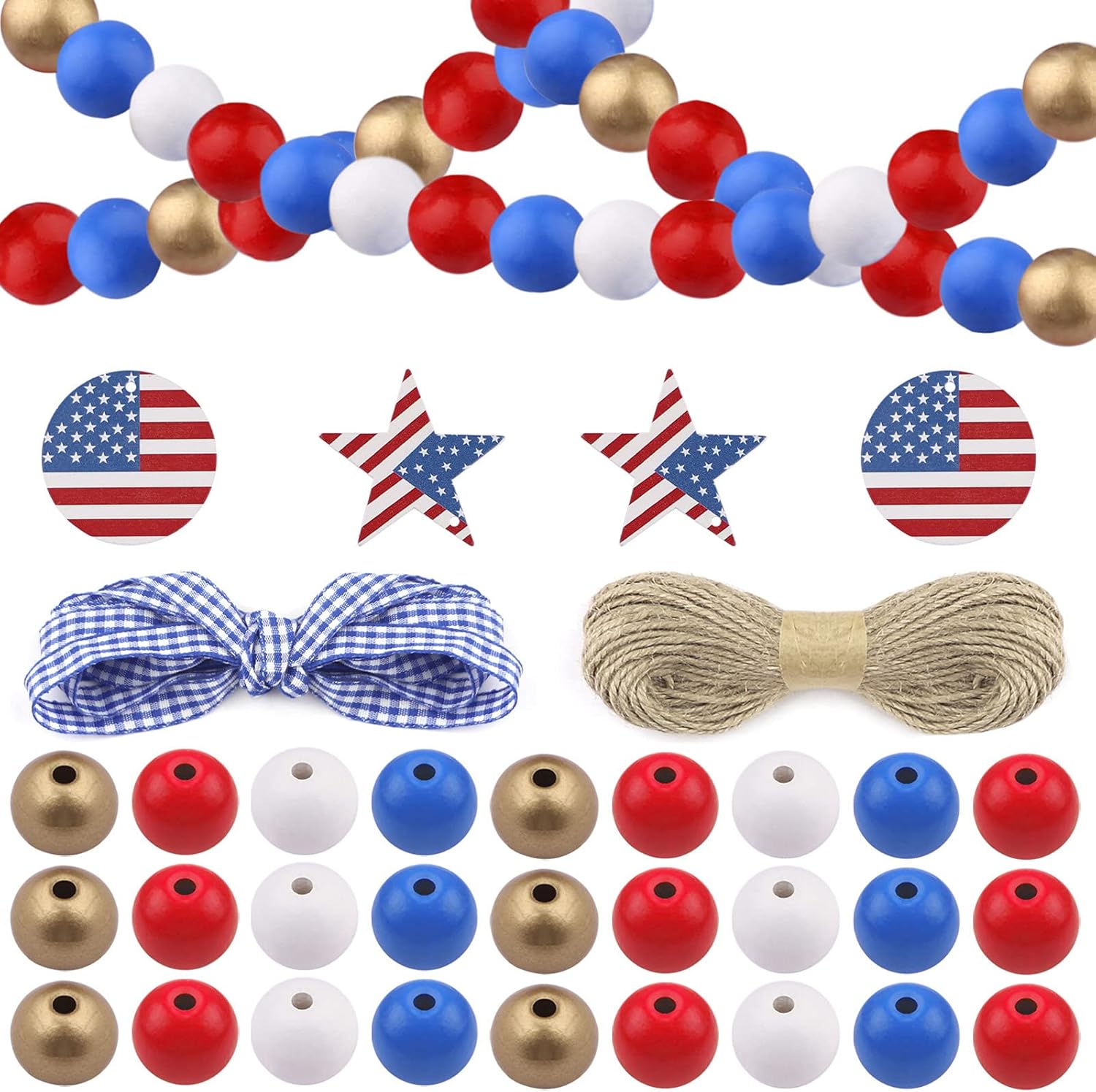 160 Pieces Natural Wood Round Beads Colorful Smooth Painted Wooden Beads Loose Spacer Beads Rustic Farmhouse Bead for Garland Jewelry Home Decoration Making and DIY Crafts