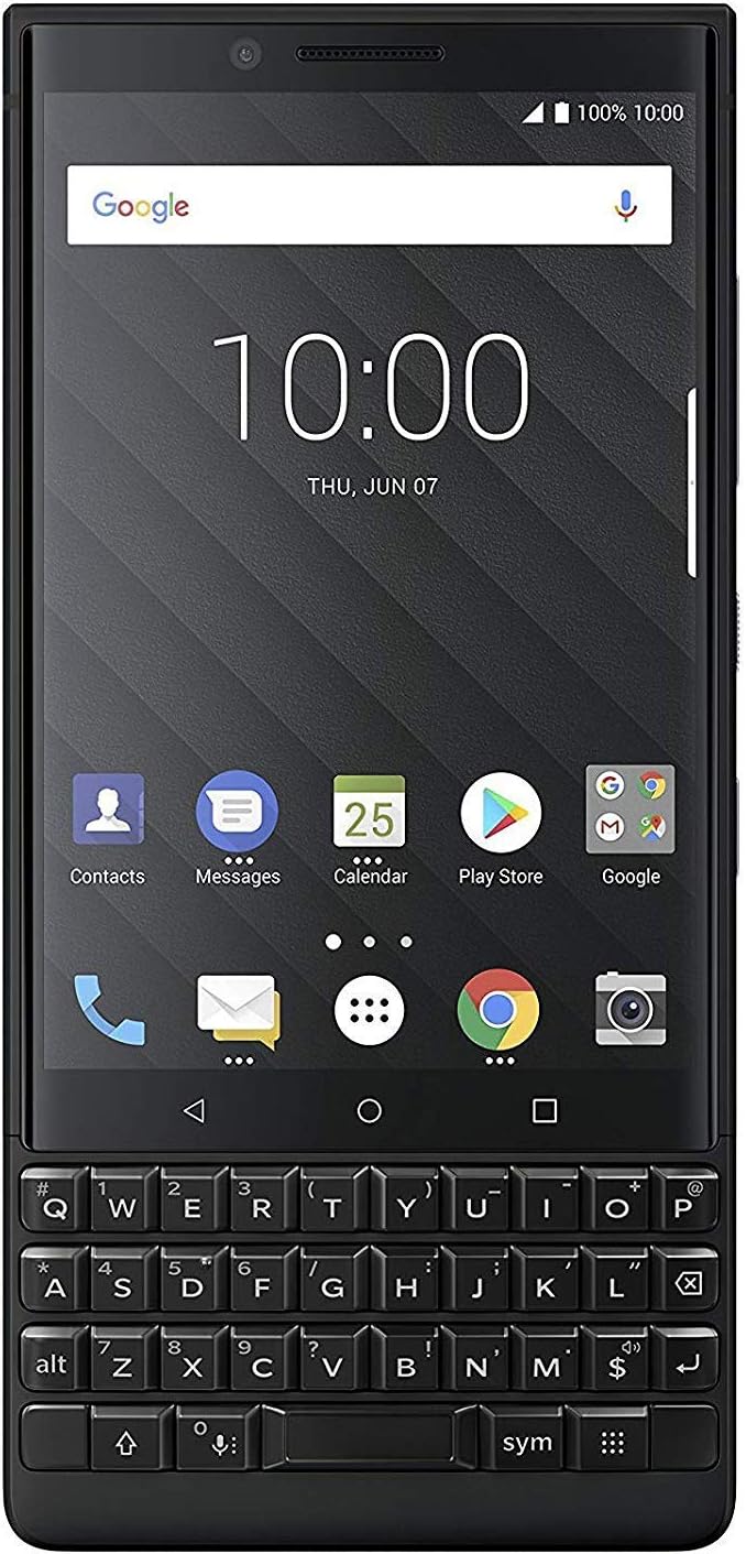 BlackBerry Key2 BBF100-6 64GB/6GB Dual Sim Factory Unlocked GSM ONLY, NO CDMA - International Version (no Warranty in The USA) (Black)