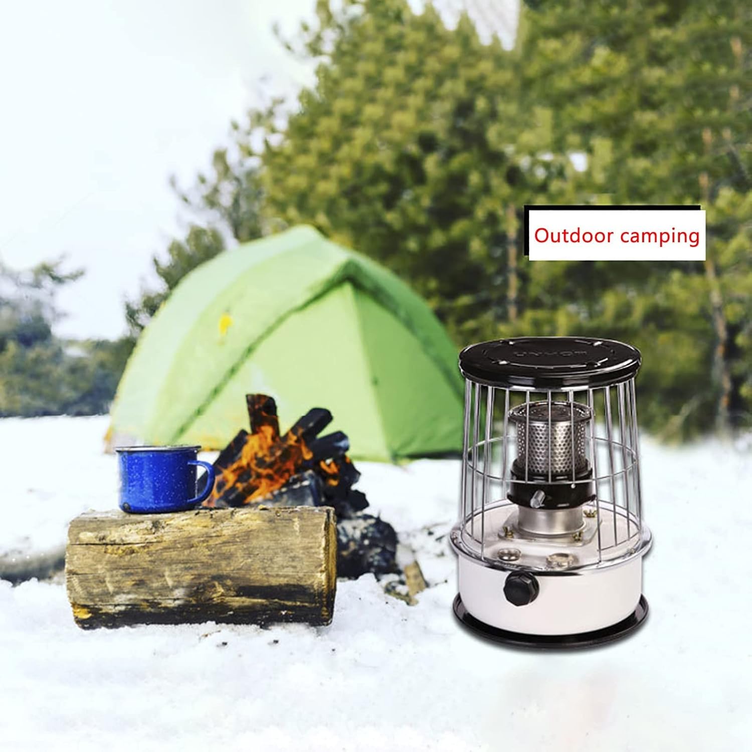 review Napoo Portable Kerosene Stove Heater with Stove Bag, Kerosene Space Heaters, Lightweight Stainless Steel Oil Heater Glass Burner for Indoor Camping Heating Cooking