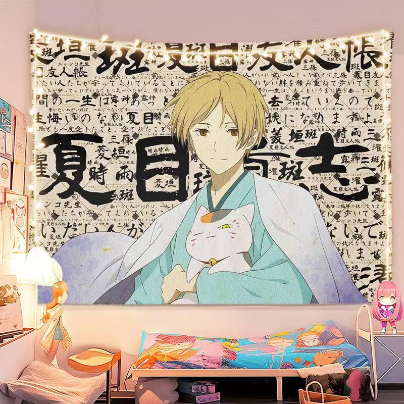 夏目貴志　BIG布ポスター　タペストリー　オンライン販売 Amazon.co.jp: 夏目友人帳 夏目貴志 ニャンコ先生 背景布 タペストリー