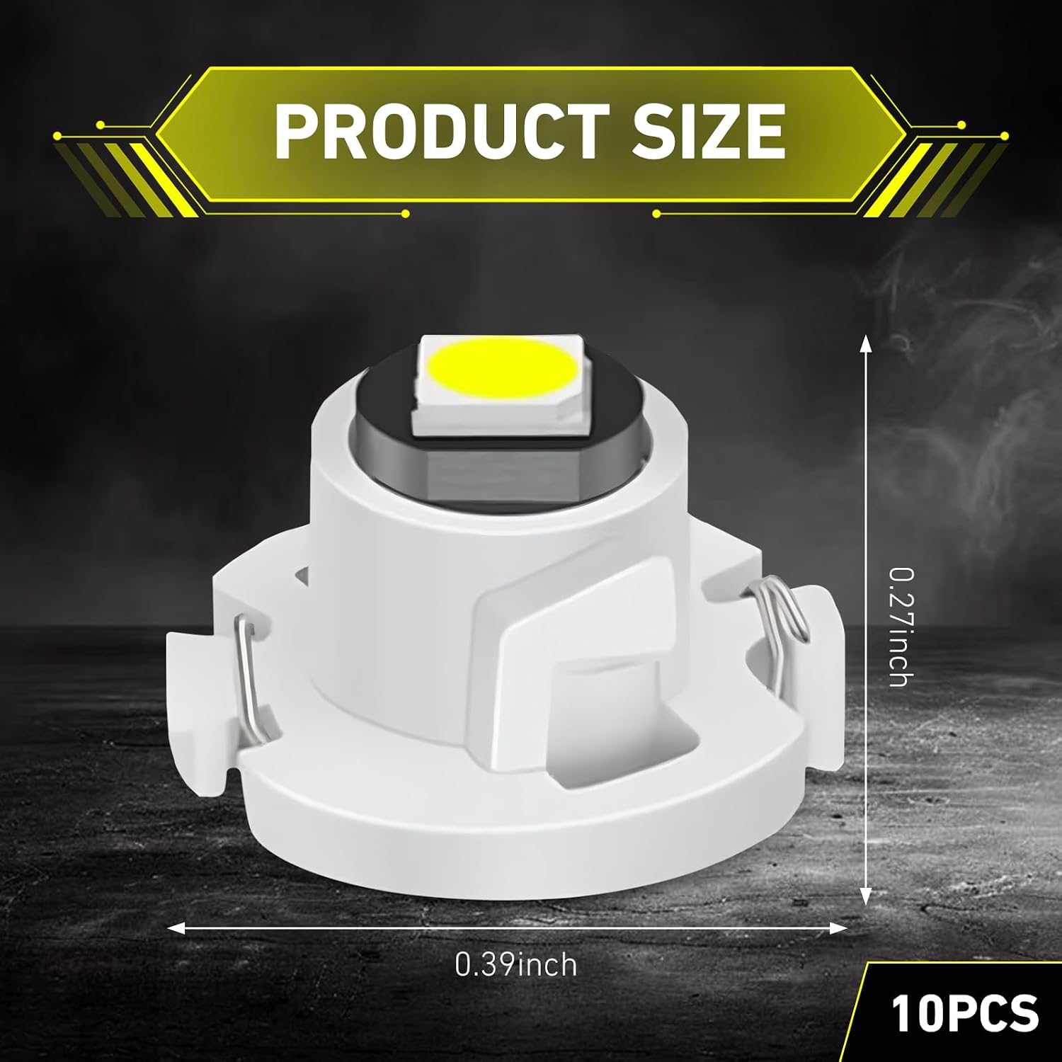 10 PCS Car T4.2 Led Instrument Bulb, 12V 3030 Chip 360 Degrees without Dead Angle High Bright Light Bulbs, Long Life Plug and Play A/C Indicator Interior Light Replacement, for Cars (White)