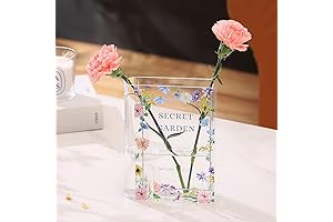 Book Vase for Flowers: Clear Acrylic Book Shaped Modern Vase