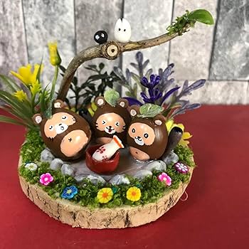 Amazon.co.jp: どんぐりアート たぬきちゃんたちの仲良し温泉旅