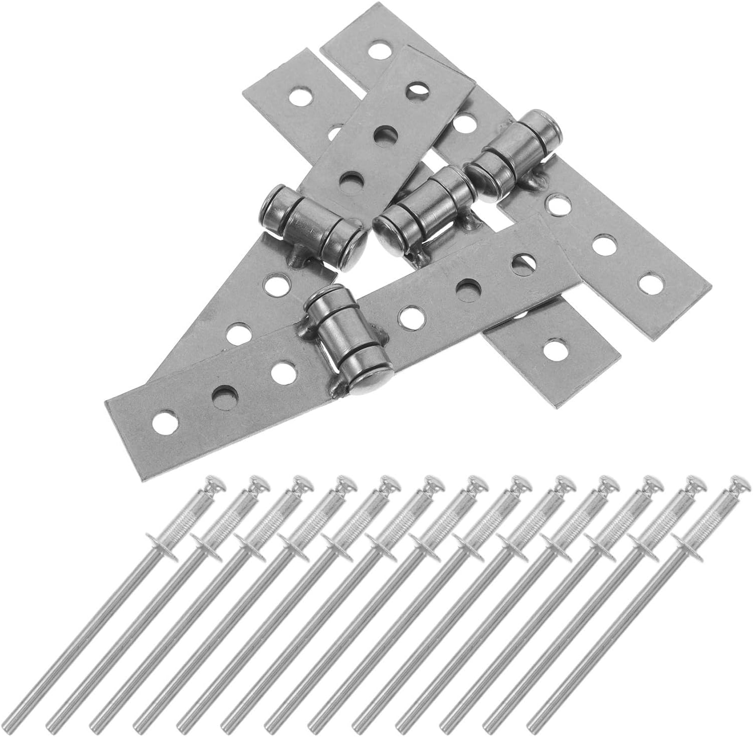4pcs Folding Window Hinge Butt 6 Hole Stainless Steel 3 Inch