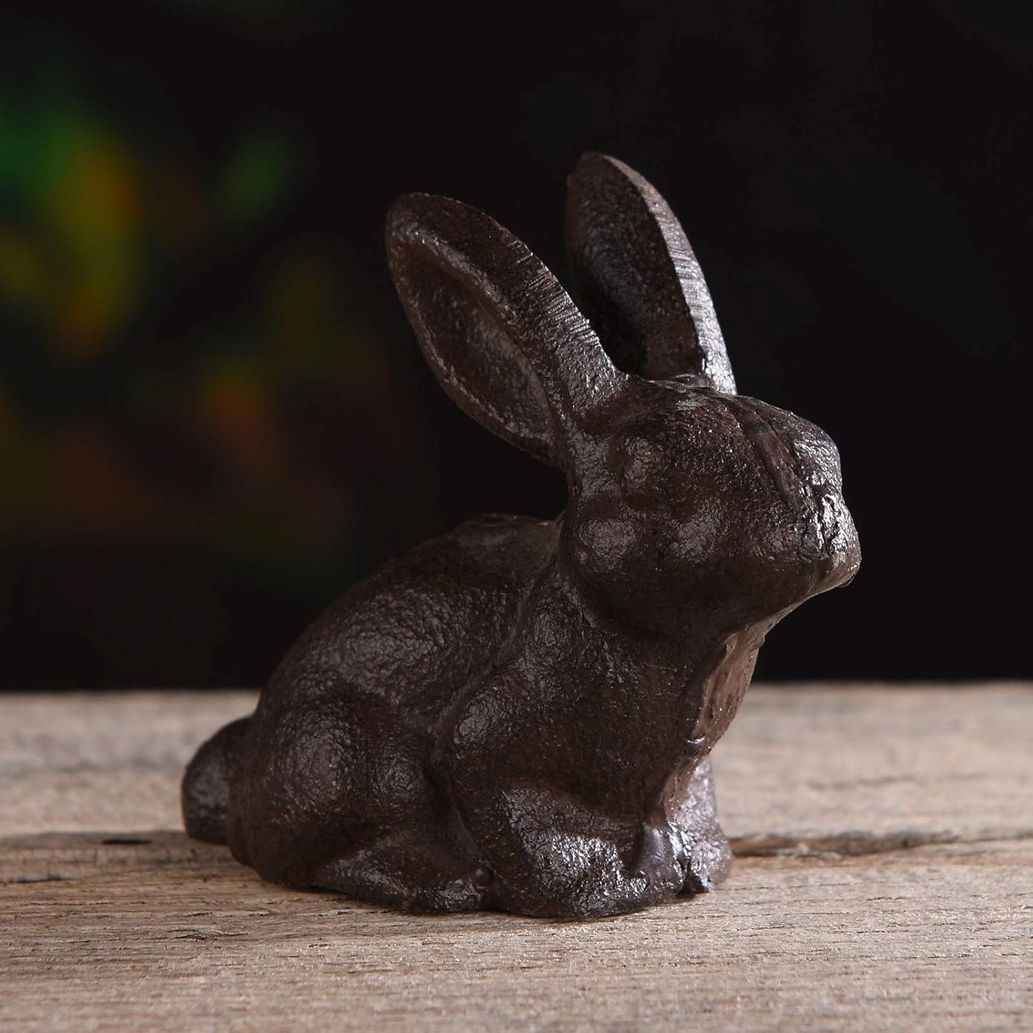 BRASSTAR Cast Iron Rabbit Statue 3.1”Garden Home Office Desk Decor Paperweight Collection Animal Figurine TQZDPT44 - Image 3