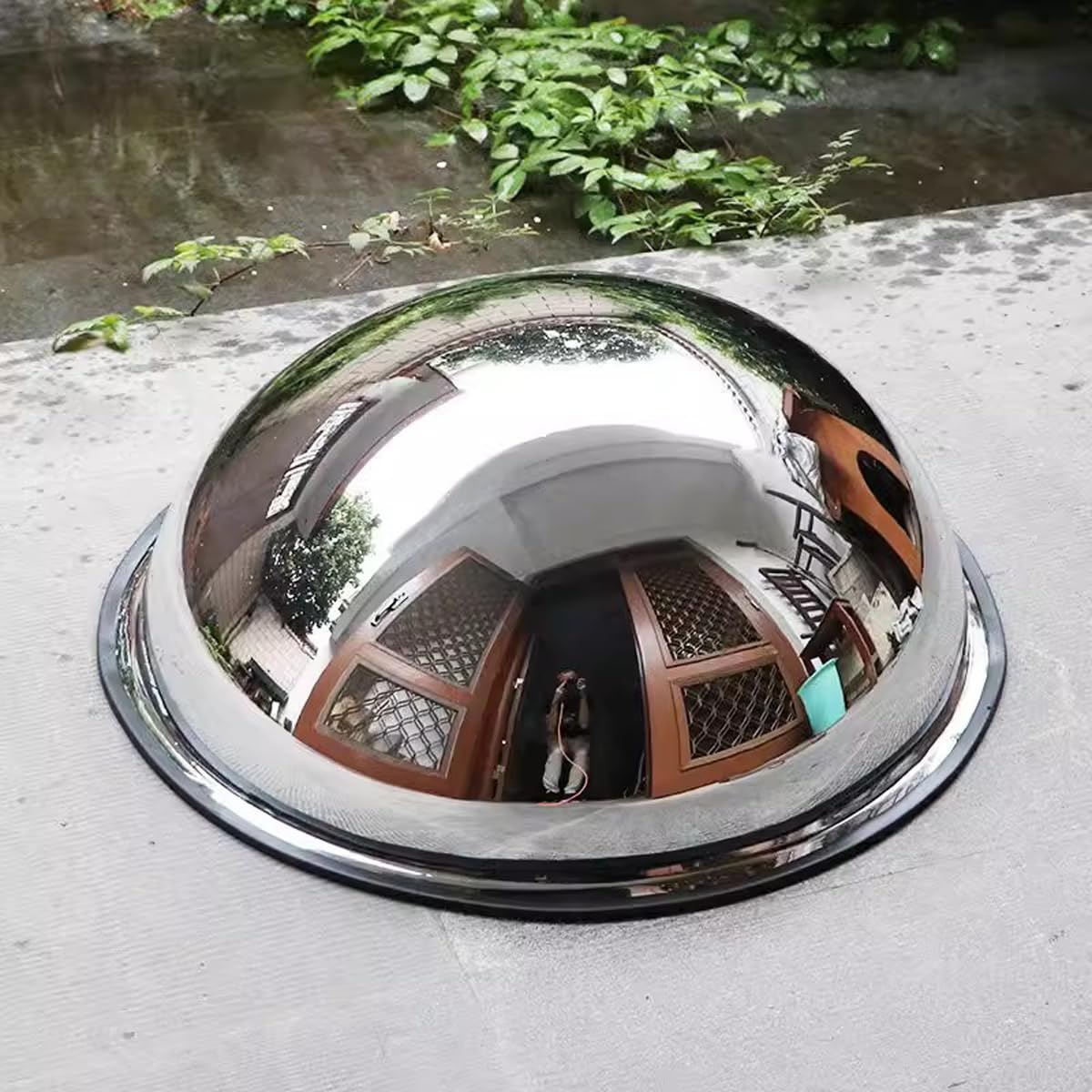 Espejo de seguridad convexo con reflector esférico y montaje en pared, espejo acrílico semicúpula de alta durabilidad para monitoreo de supermercado, oficina, almacén, 1/2 esférico, 60 cm/24 pulgadas