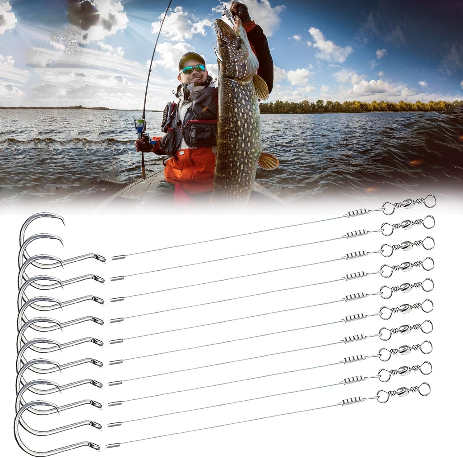Wire Snell Rig Amazon.com : TAYCZGQL 10 Pcs Fishing Hooks with Leaders Catfish Rig ...
