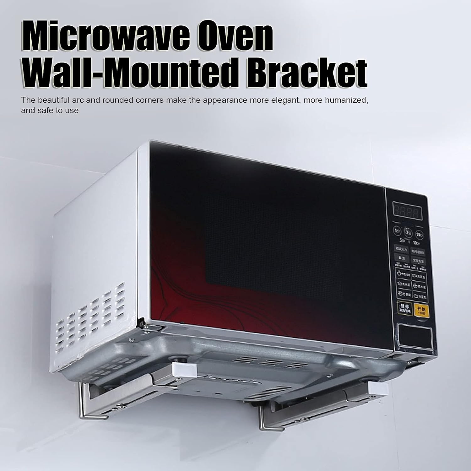 Microwave Oven WallMounted Bracket, Universal Wall-Mounted Microwave Brackets, Microwave Oven Wall‑Mounted Holder Stand Stainless Steel Kitchen Appliance