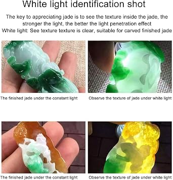 Gemstone Identification Lights, LED Flashlight, Jade Appraisal Light with Tail Switch USB Type C White Yellow Light 3 in 1 LED 365nm Flashlight for Gems Jade