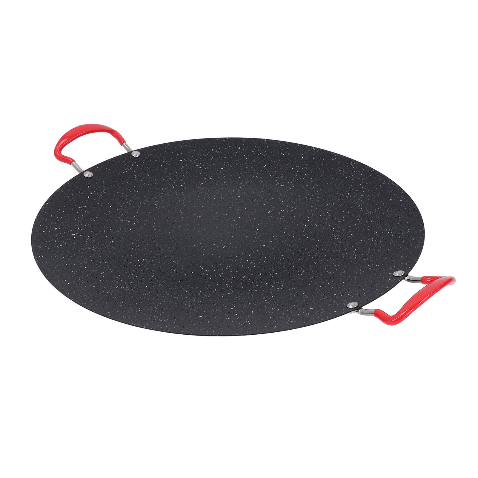 ANGGREK Round BBQ Griddle Pan, Prevent Scalding Easy to Iron High Temperature Portable Non Stick Grill Pan for Home Barbecue