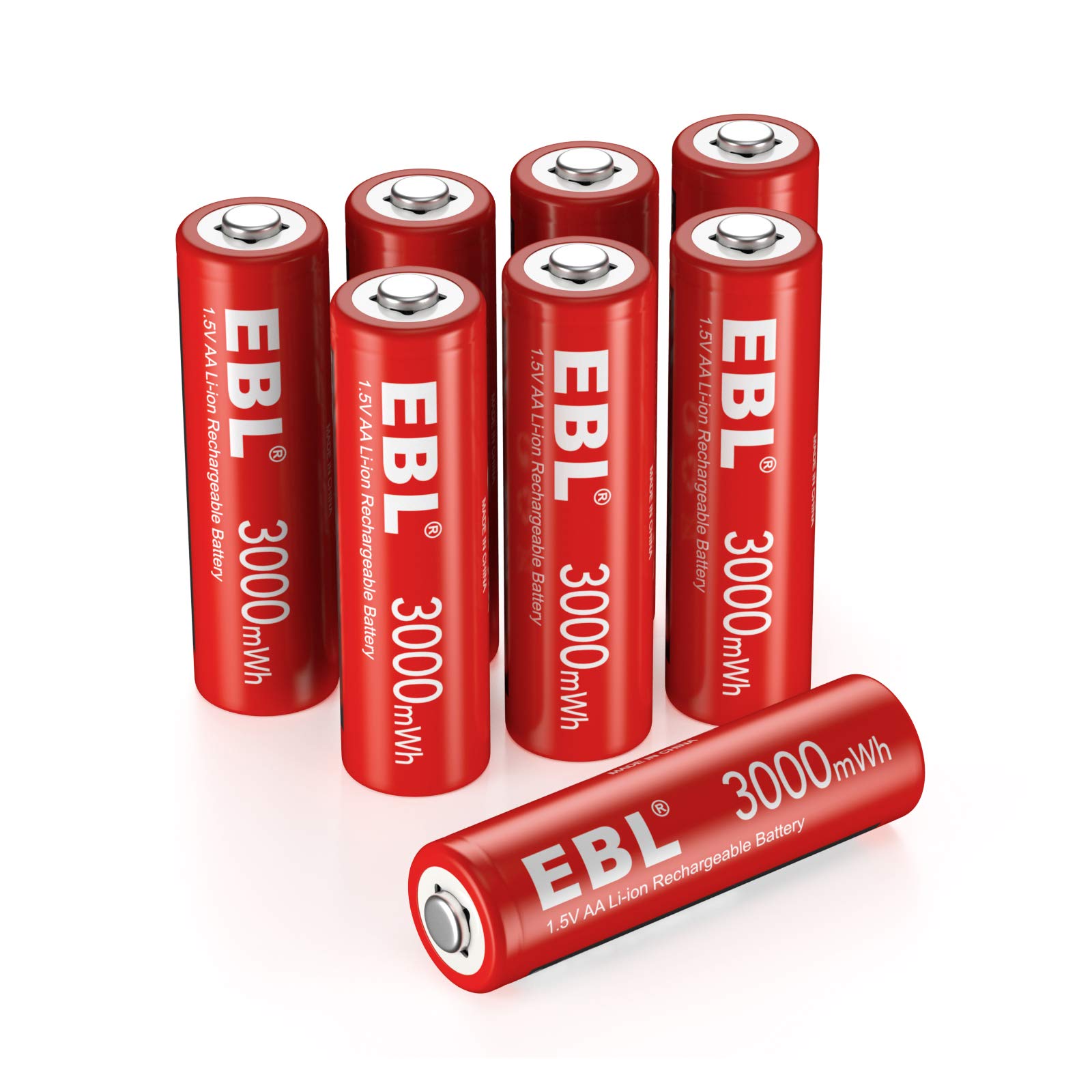 EBL 8PCS Piles Rechargeables AA 1,5V Puissants, avec Chargeur de Piles
