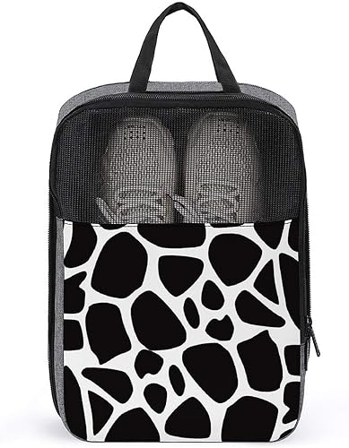 Amazon シューズケース 黒と白 キリン柄 シューバッグ 靴袋 シューズ入れ 上履き入れ 小物入れ 靴入れ袋 超軽量 防水 収納袋 シューズ入れ 靴収納ケース コレクションケース 靴入れ 衣類入れ 収納バッグ トラベルポーチ ジムバッグ 履き替え ゴルフ 1足分 Qqp