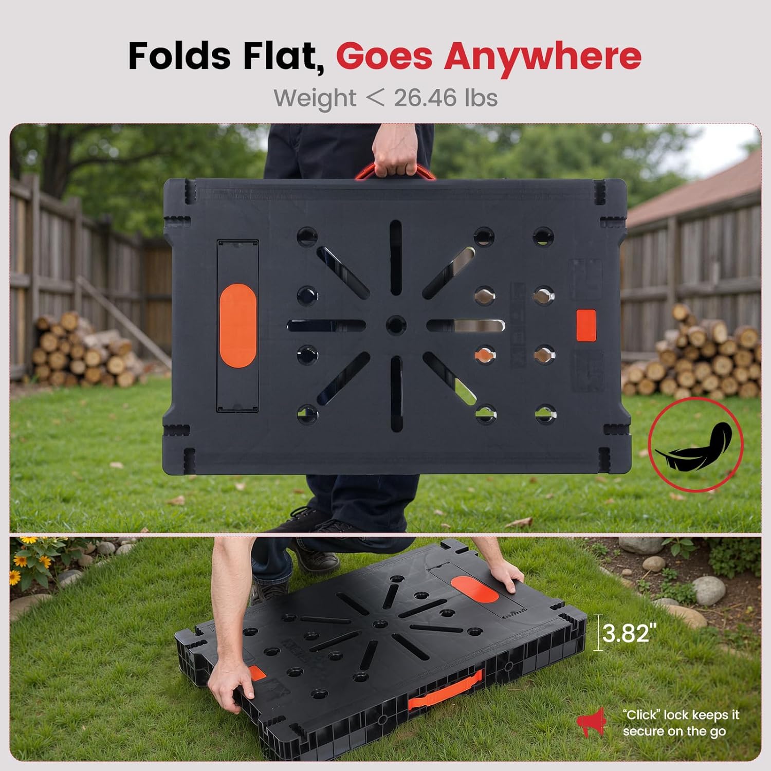 Express Folding Work Table Easy Setup Portable Workbench with 1000lbs Load Capacity Lightweight Versatile Workstation with 2 Clamps, 2 Clamp Dogs, Power Strip for Garage Workshop Home