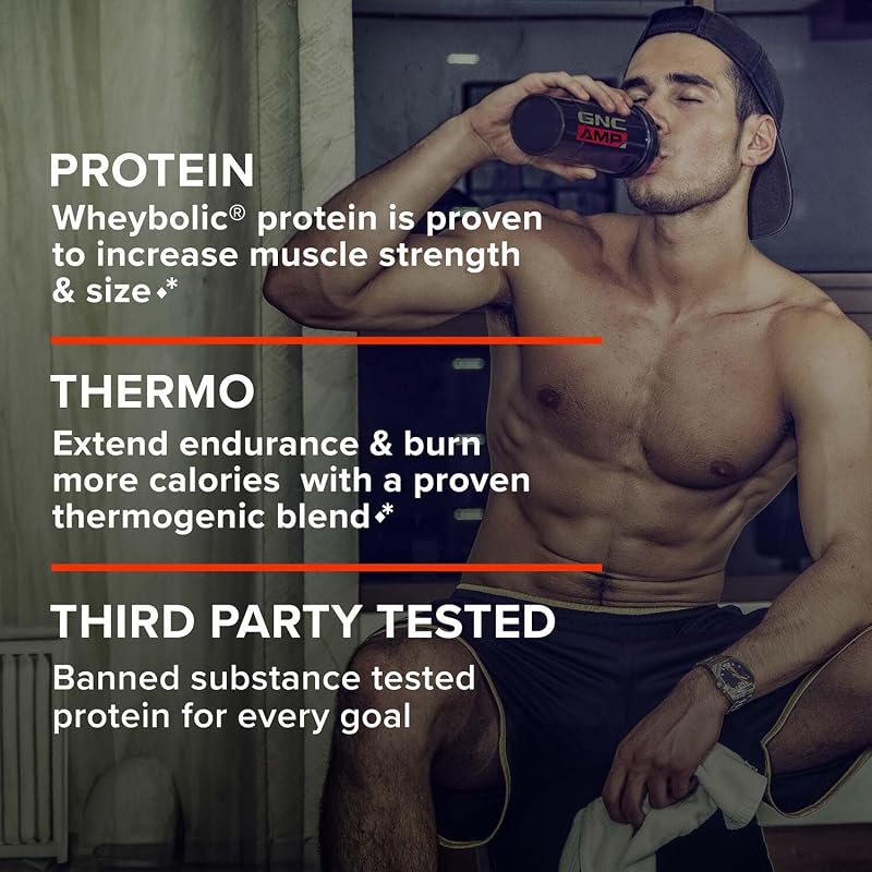 GNC AMP Wheybolic Ripped - Strawberries and Cream (22 Servings) image 6